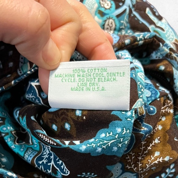 Vera‎ Bradley Mini Hipster Java Blue Brown Teal Retired Print Cross-Body Purse - Picture 9 of 9